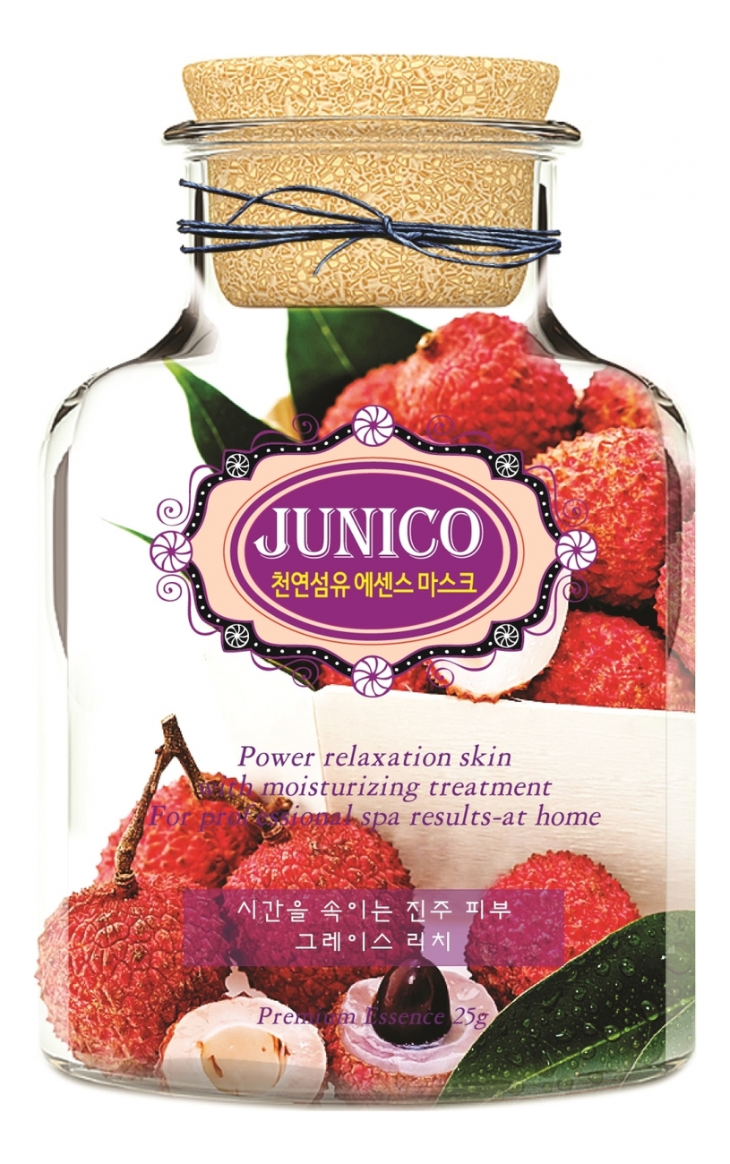 Маска тканевая c экстрактом личи Junico Lychee Essence Mask 25г маска тканевая c экстрактом черники junico blueberry essence mask 25г