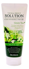 Deoproce Пенка для умывания с экстрактом зеленого чая Natural Perfect Solution Cleansing Foam Green Tea 170г