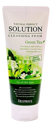 Купить Пенка для умывания с экстрактом зеленого чая Natural Perfect Solution Cleansing Foam Green Tea 170г, Deoproce