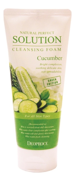 

Пенка для умывания с экстрактом огурца Natural Perfect Solution Cleansing Foam Cucumber 170г