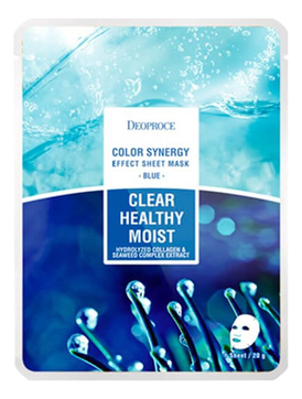 Тканевая маска для лица на основе морской воды и коллагена Color Synergy Effect Sheet Mask Blue 20г