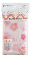 Sung Bo Cleamy Мочалка для душа Clean & Beauty White Pattern Shower Towel 28*95см (в ассортименте)