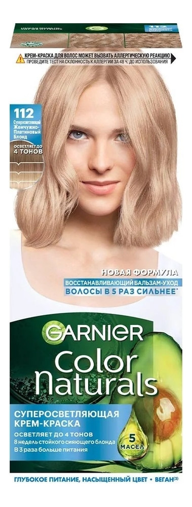 

Краска для волос Color Naturals: 112 Суперосветляющий жемчужно-платиновый блонд, Краска для волос Color Naturals