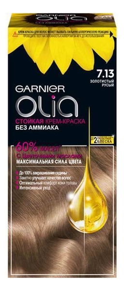 

Краска для волос Olia: 7.13 Золотисто русый, Краска для волос Olia