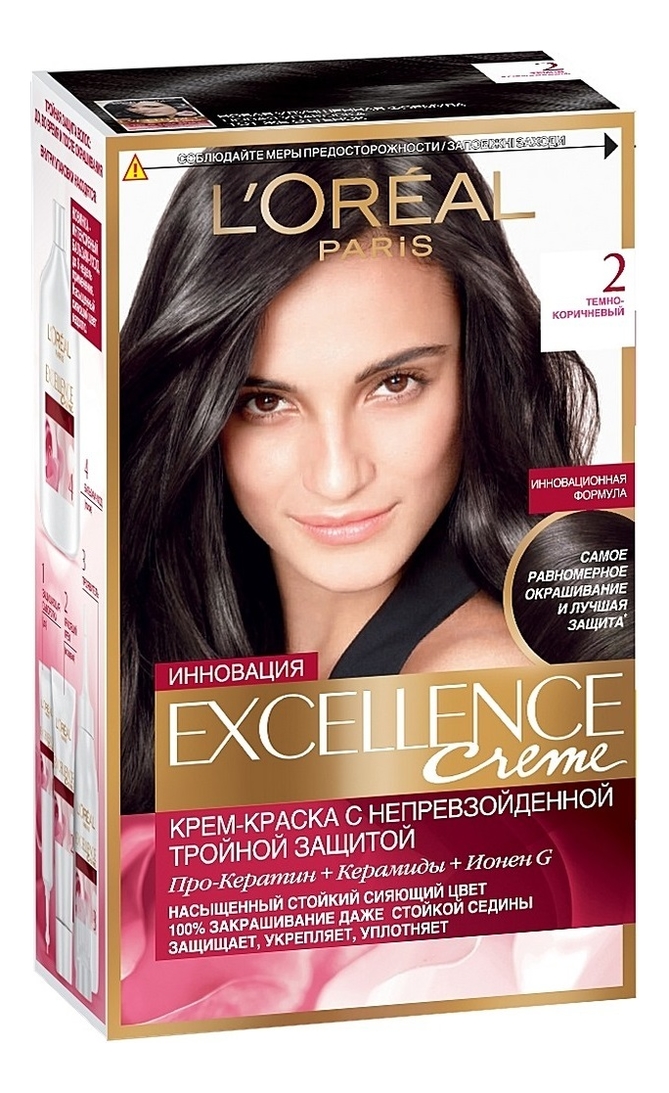 

Крем-краска для волос Excellence Creme 192мл: 2 Темно-коричневый, Крем-краска для волос Excellence Creme 192мл
