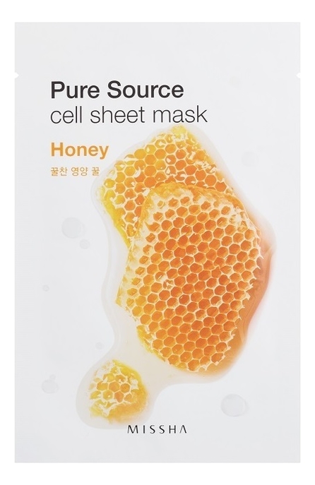 

Маска для лица листовая на основе меда Pure Source Cell Sheet Mask Honey 21г