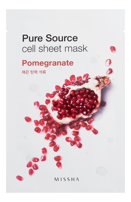 

Маска для лица листовая с экстрактом граната Pure Source Cell Sheet Mask Pomegranate 21г