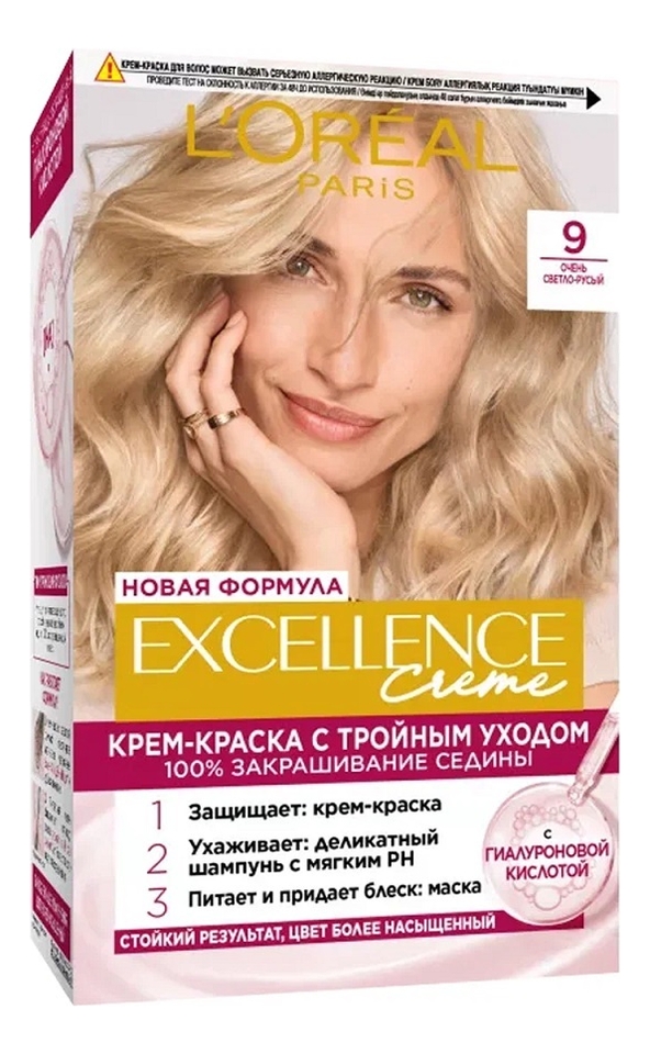 

Крем-краска для волос Excellence Creme 270мл: 9 Очень светло-русый, Крем-краска для волос Excellence Creme 270мл