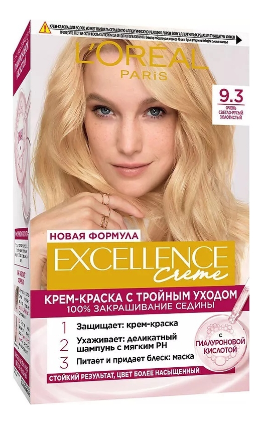 

Крем-краска для волос Excellence Creme 270мл: 9.3 Очень светло-русый золотистый, Крем-краска для волос Excellence Creme 270мл