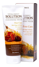 Deoproce Пенка-скраб для лица с бурым сахаром Natural Perfect Solution Cleansing Foam Pore Care 170г