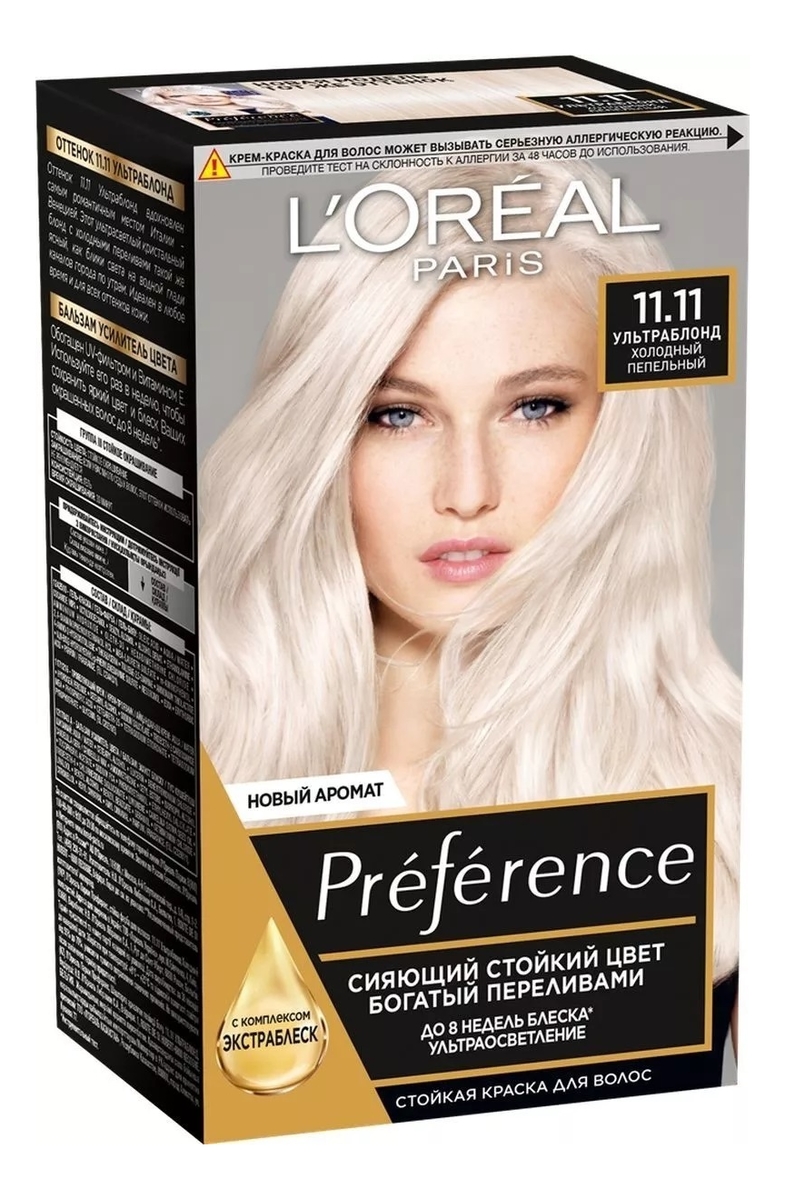 Купить Краска для волос Preference 60мл: 11.11 Пепельный ультраблонд, L'oreal