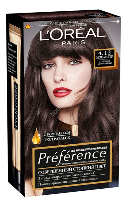 

Краска для волос Preference 60мл: 4.12 Монмартр, Краска для волос Preference 60мл